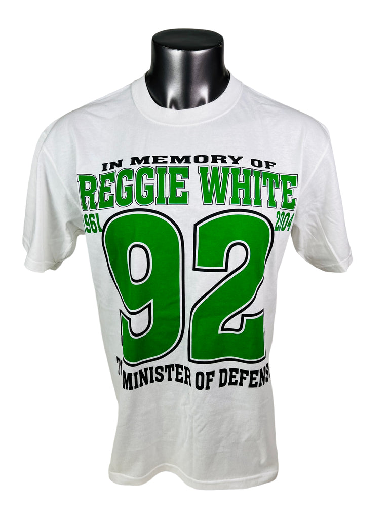 REGGIE WHITE PHILADELPHIA EAGLES VINTAGE 2004 MEMORIAL #92 T-SHIRT ADULT LARGE