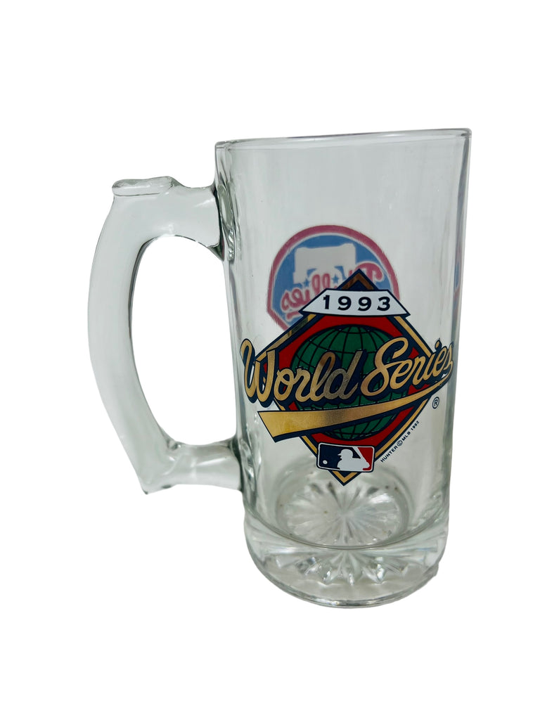 PHILADELPHIA PHILLIES VINTAGE 1993 NL CHAMPIONS WORLD SERIES GLASS BEER MUG