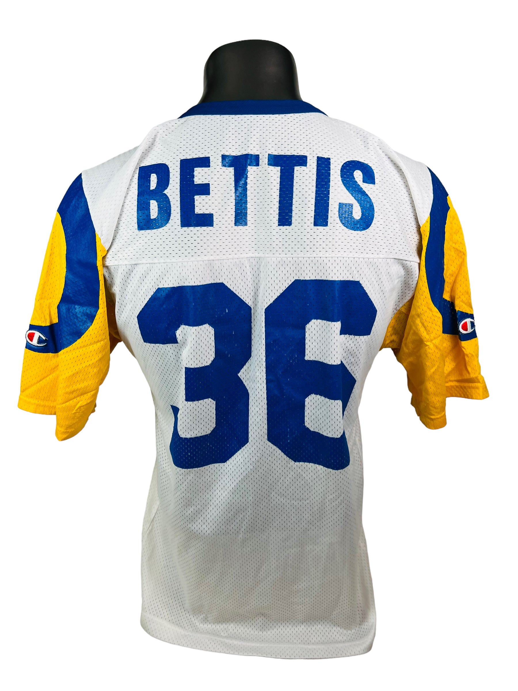 JEROME BETTIS LOS ANGELES RAMS VINTAGE 1990'S CHAMPION JERSEY ADULT 40 -  Bucks County Baseball Co.