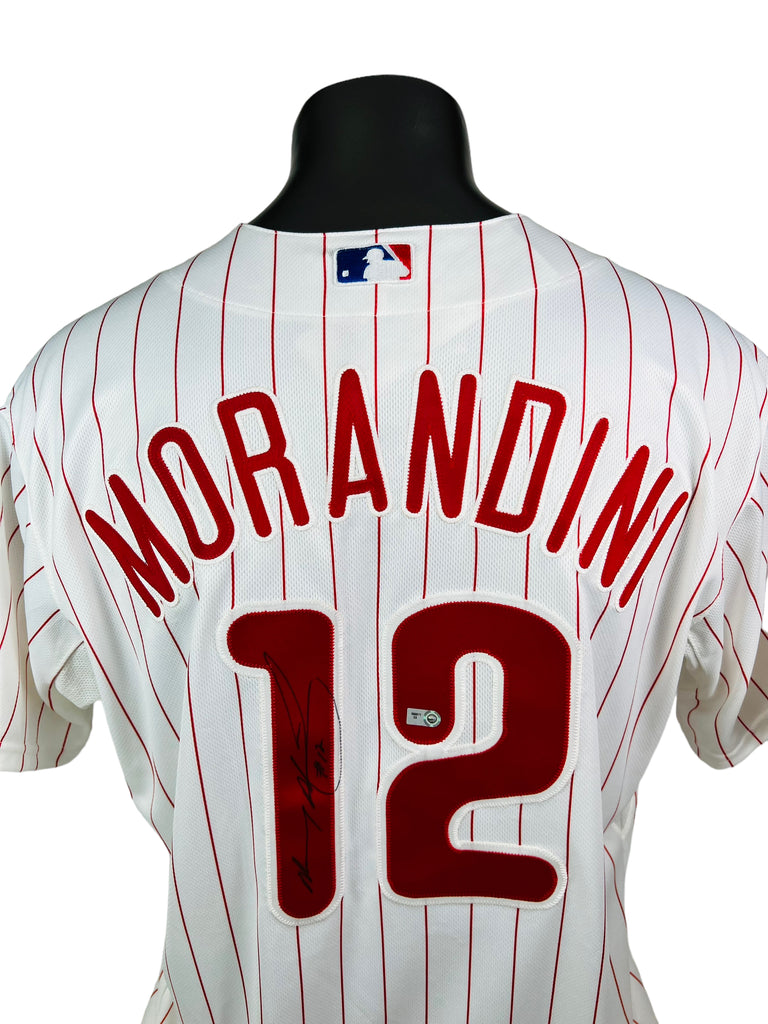 MICKEY MORANDINI PHILADELPHIA PHILLIES MLB MAJESTIC AUTHENTIC SIGNED JERSEY ADULT 48