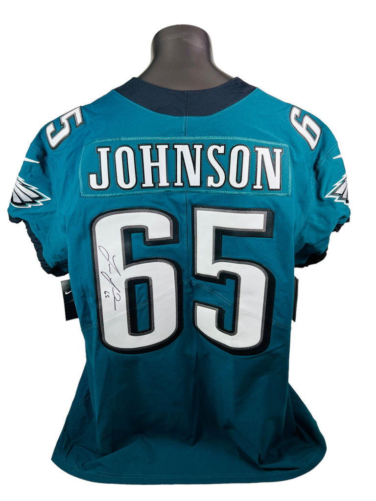 LANE JOHNSON PHILADELPHIA EAGLES NIKE AUTHENTIC ON FIELD PLAYER CUT SIGNED JERSEY ADULT 56