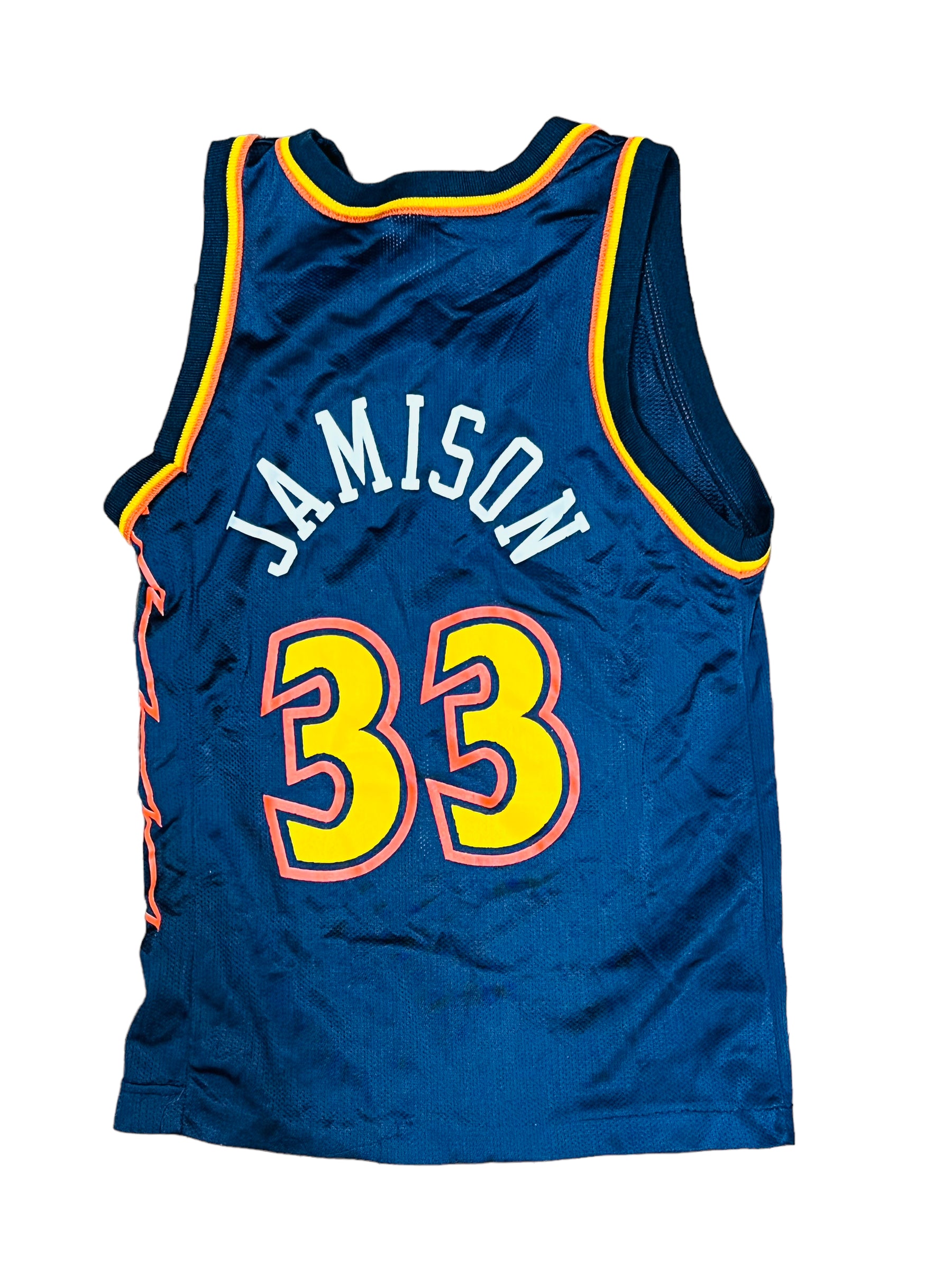 Vtg #33 ANTAWN JAMISON Golden State Warriors NBA Champion Jersey 52