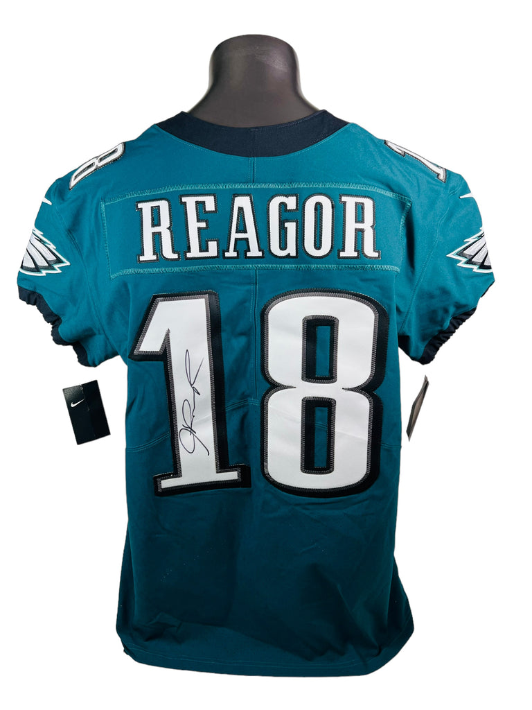 JALEN REAGOR PHILADELPHIA EAGLES NIKE AUTHENTIC ON FIELD PLAYER CUT SIGNED JERSEY ADULT 48