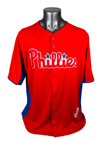 Men's True-Fan White/Red Philadelphia Phillies Pinstripe Jersey 