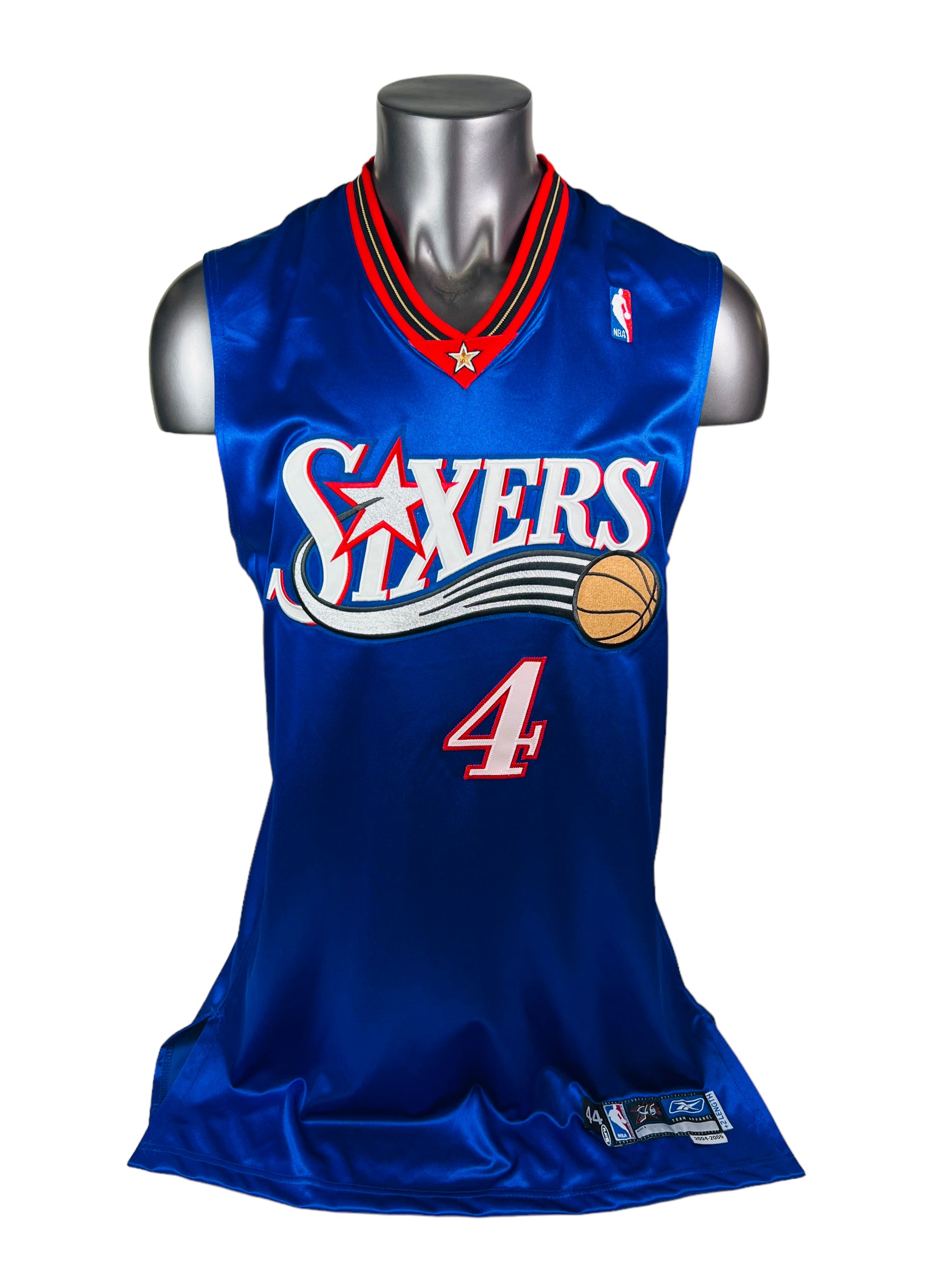 CHRIS WEBBER PHILADELPHIA SIXERS VINTAGE 2004-05 TEAM ISSUED SIGNED REEBOK JERSEY ADULT 44