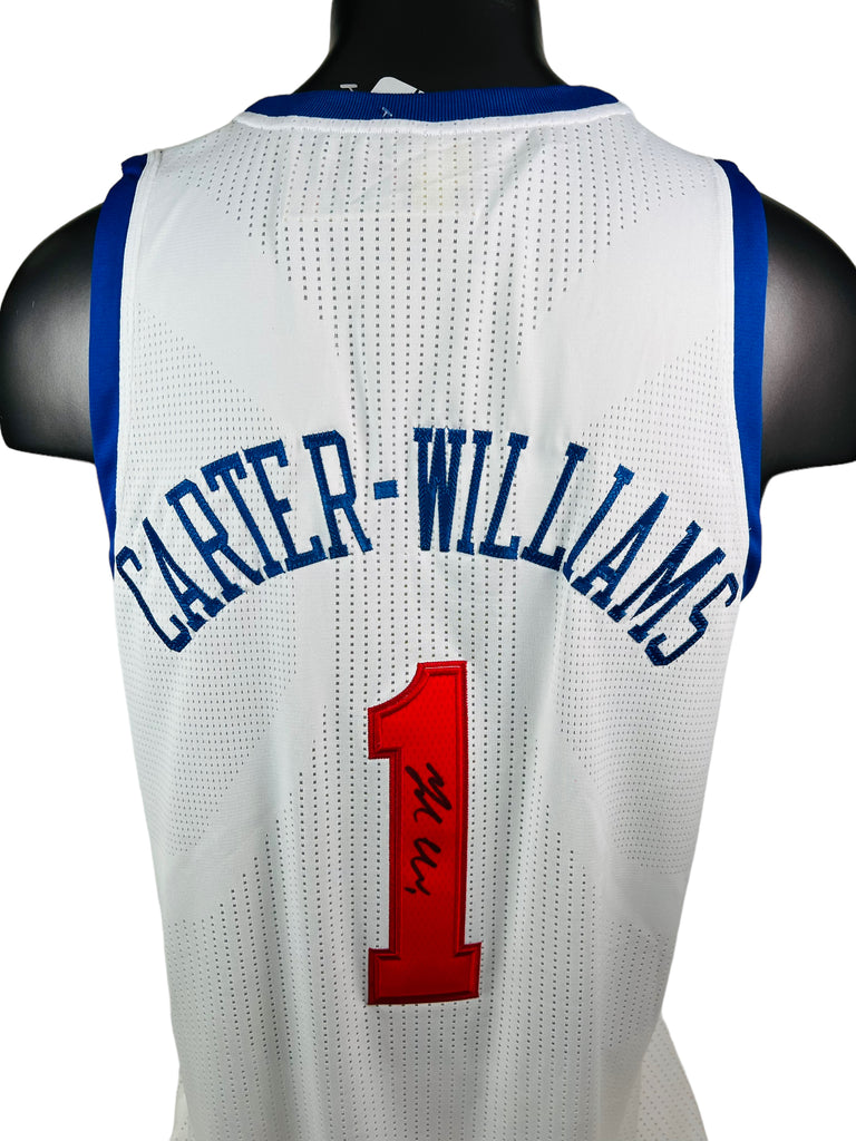 MICHAEL CARTER-WILLIAMS PHILADELPHIA SIXERS VINTAGE TEAM ISSUED SIGNED ADIDAS JERSEY ADULT XL