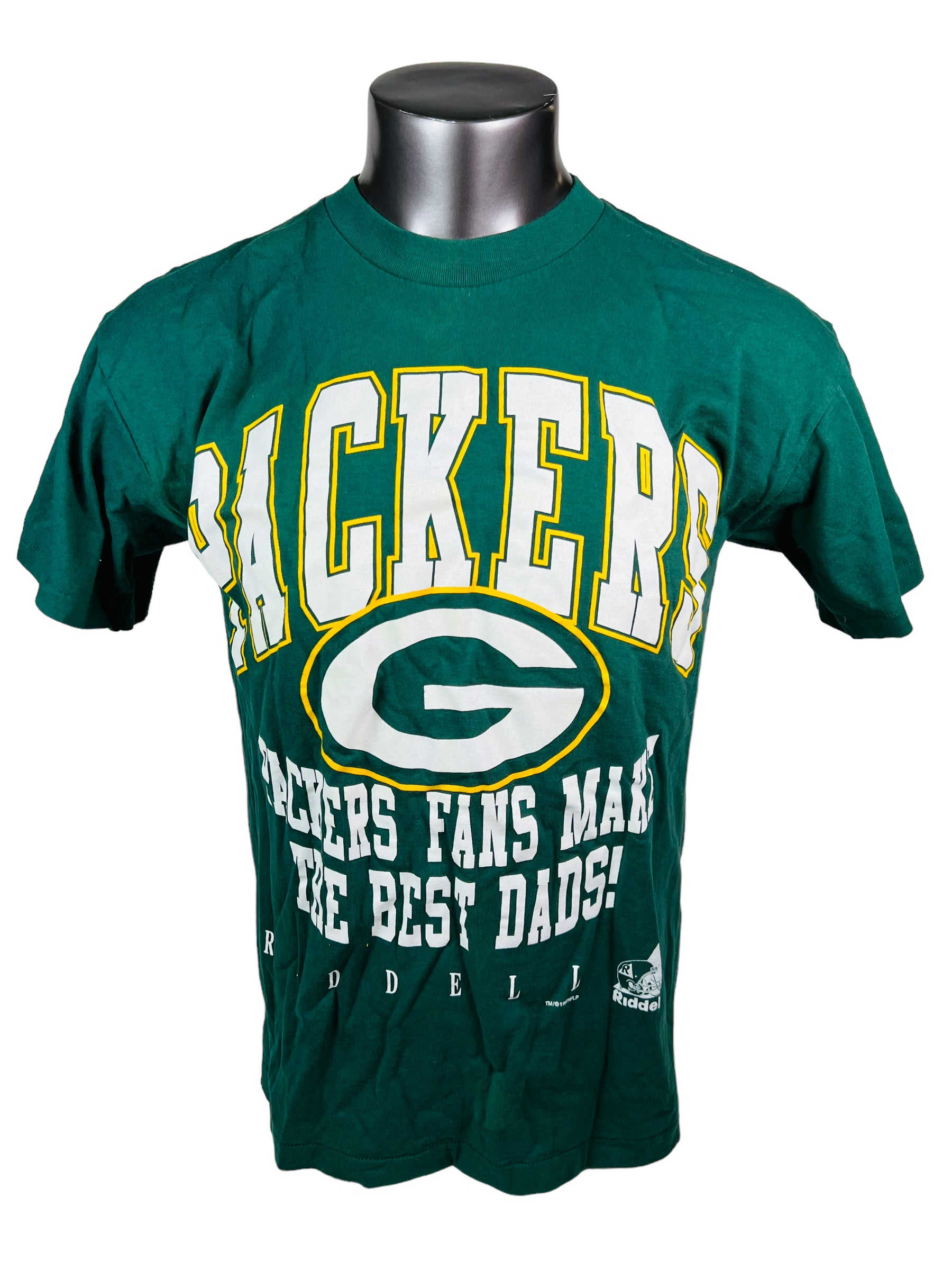 green bay packer gear GREEN BAY PACKERS VINTAGE 1990'S RIDDELL DAD T-SHIRT ADULT LARGE