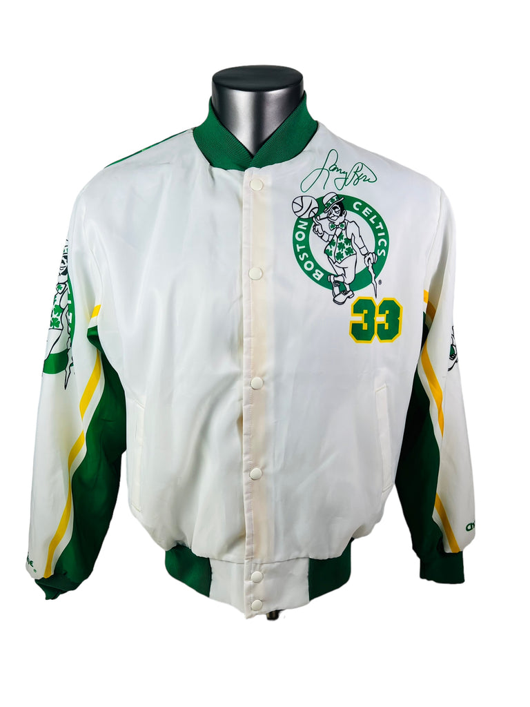 LARRY BIRD BOSTON CELTICS VINTAGE 1990'S CHALKLINE SNAP-UP JACKET ADULT LARGE