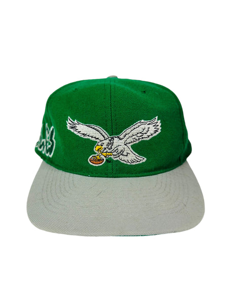 PHILADELPHIA EAGLES VINTAGE 1990'S KELLY GREEN AMERICAN NEEDLE TEAM NFL SNAPBACK ADULT HAT