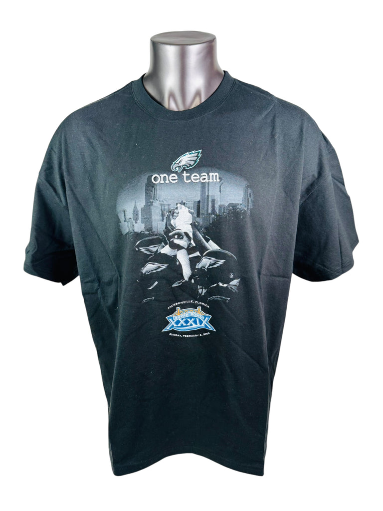 PHILADELPHIA EAGLES VINTAGE 2004 SUPER BOWL XXXIX ONE TEAM T-SHIRT ADULT 2XL