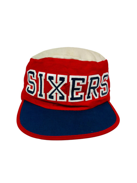 PHILADELPHIA SIXERS 76ERS VINTAGE 1990'S TWINS PAINTER'S CAP ADULT HAT