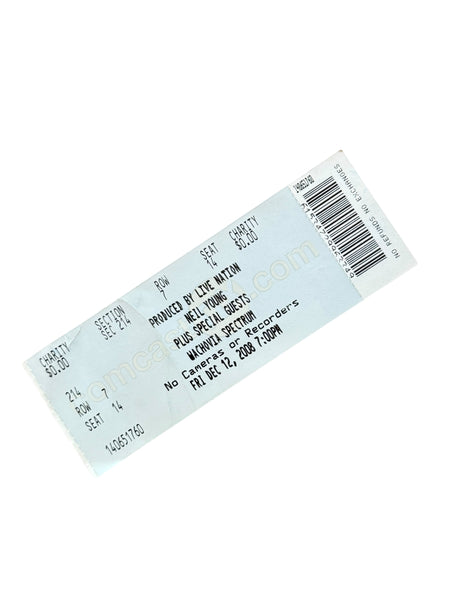 NEIL YOUNG & WILCO VINTAGE 2008 PHILADELPHIA SPECTRUM TICKET 12/12/08