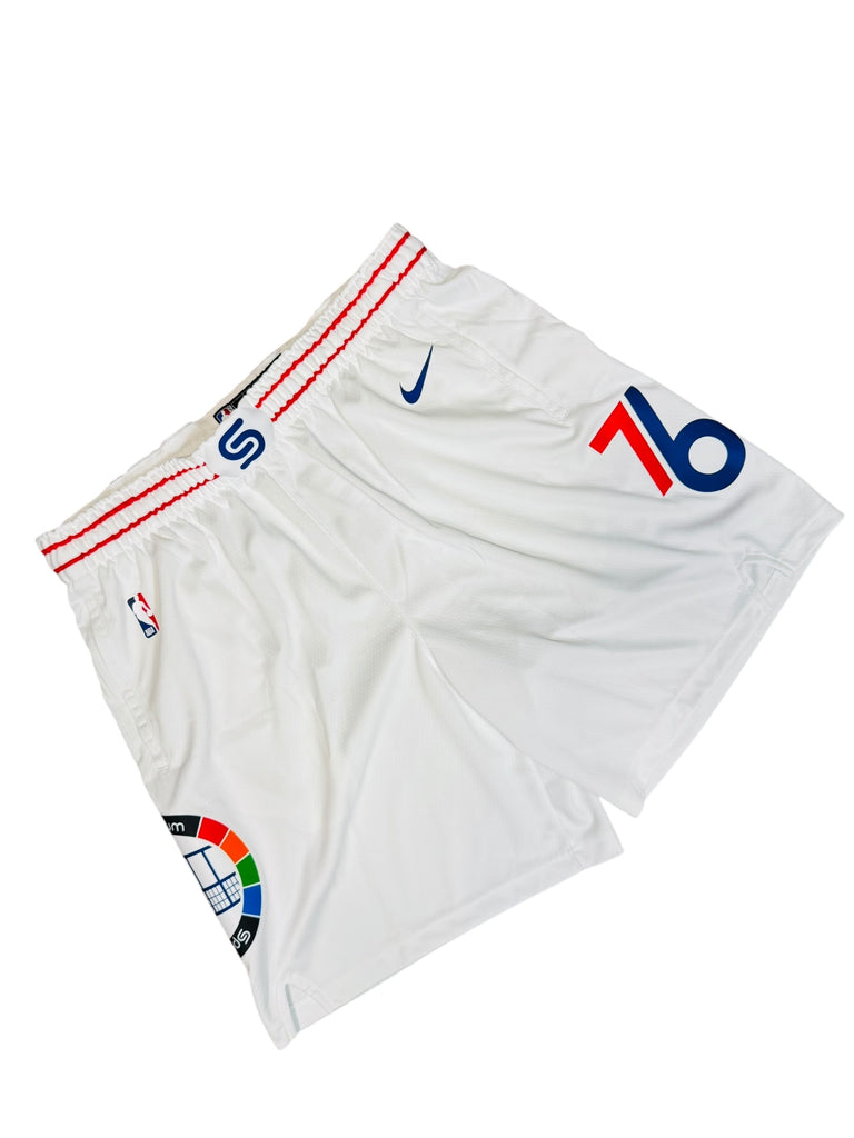 PHILADELPHIA 76ERS RETRO SPECTRUM NIKE DRI-FIT ADULT SHORTS 2XL (46)