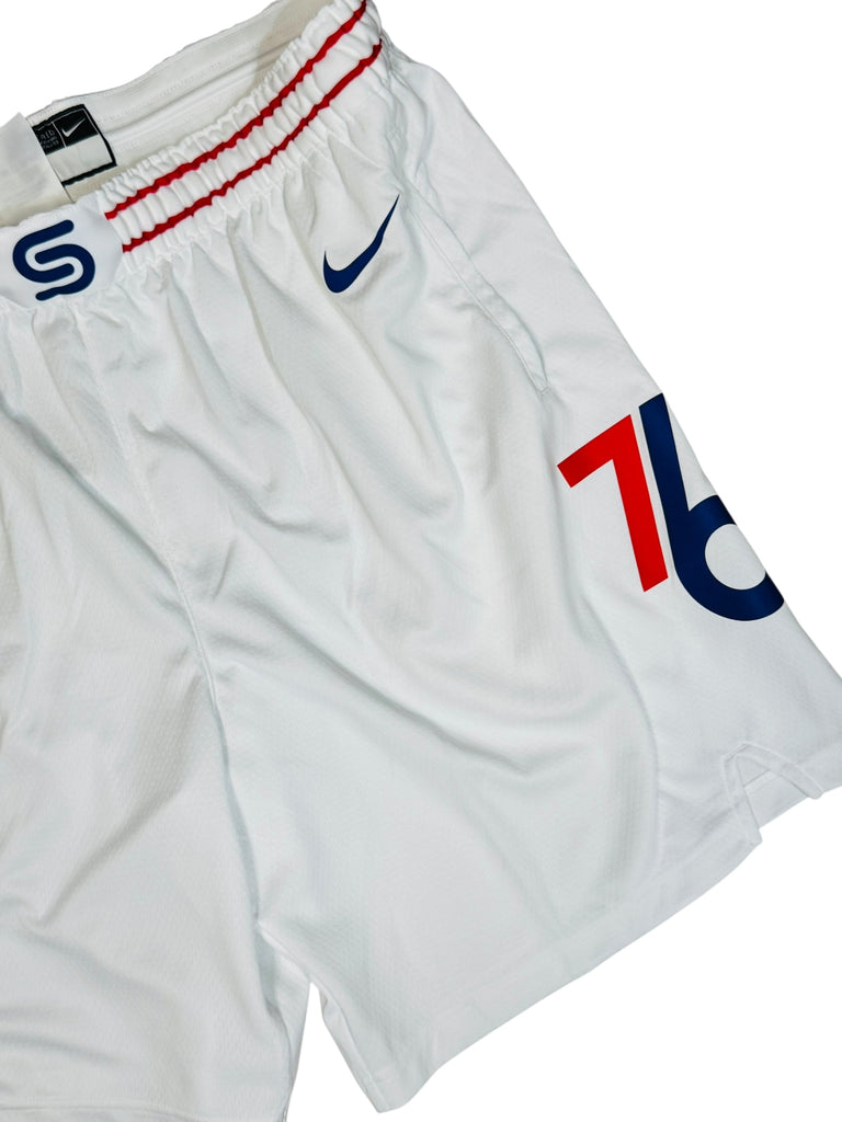 PHILADELPHIA 76ERS RETRO SPECTRUM NIKE DRI-FIT ADULT SHORTS 2XL (46)