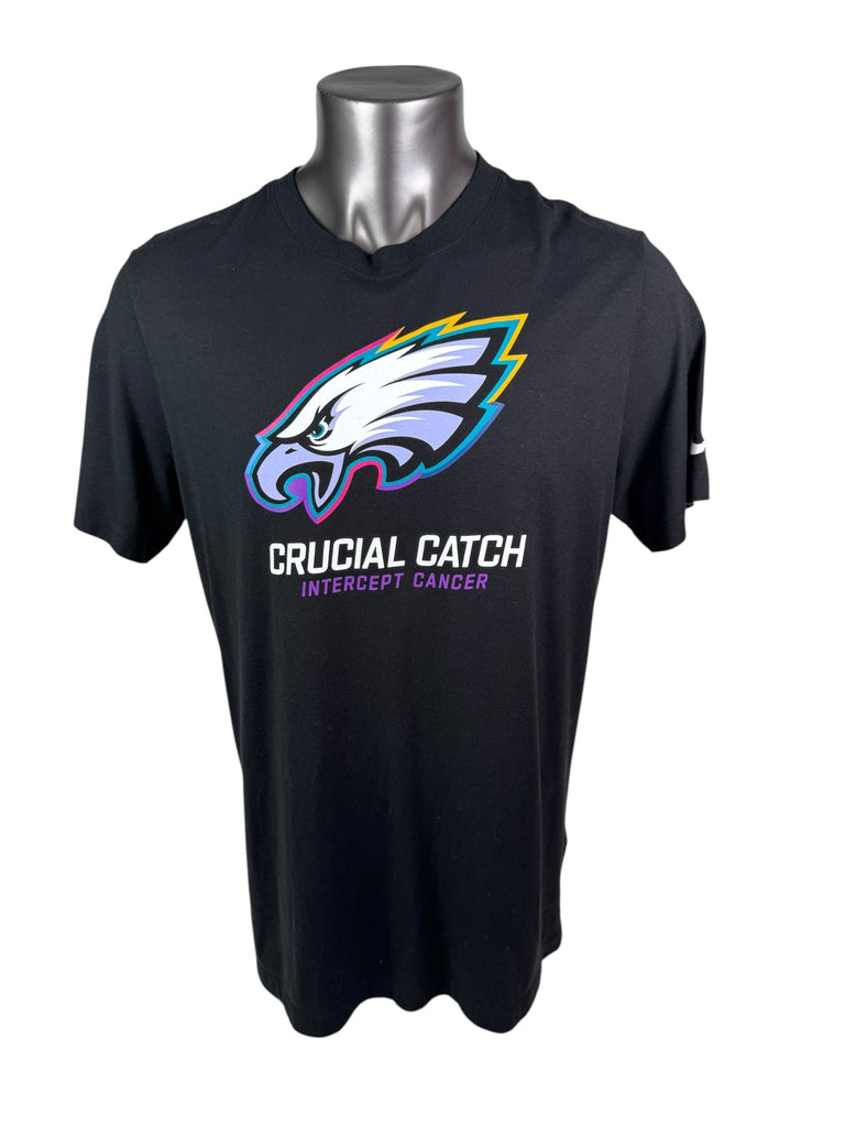 PHILADELPHIA EAGLES TEAM ISSUED CRUCIAL CATCH CANCER NIKE DRI-FIT T-SHIRT ADULT XL