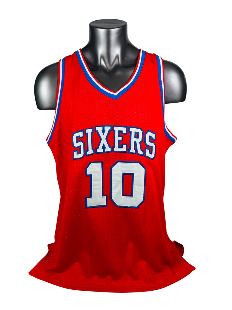MAURICE CHEEKS PHILADELPHIA SIXERS RETRO SIGNED AUTHENTIC JERSEY ADULT 46
