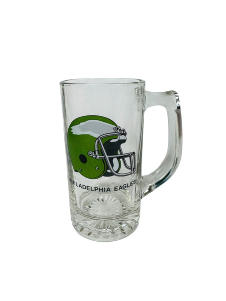 PHILADELPHIA EAGLES VINTAGE 1990'S KELLY GREEN GLASS BEER MUG