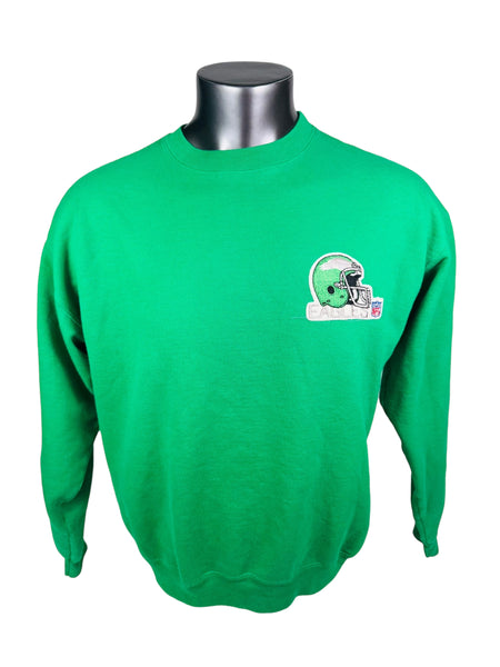 PHILADELPHIA EAGLES VINTAGE 1990'S KELLY GREEN CREW-NECK SWEATSHIRT ADULT LARGE