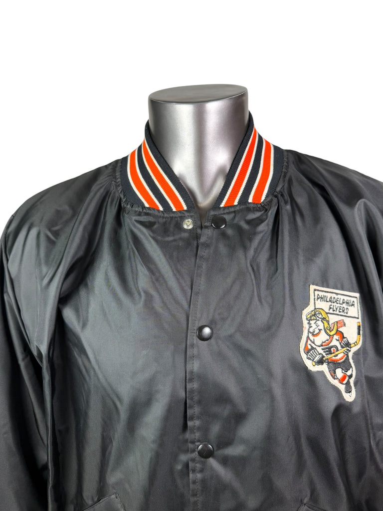 PHILADELPHIA FLYERS VINTAGE 1990'S SNAP-UP LIGHT-WEIGHT ADULT JACKET LARGE