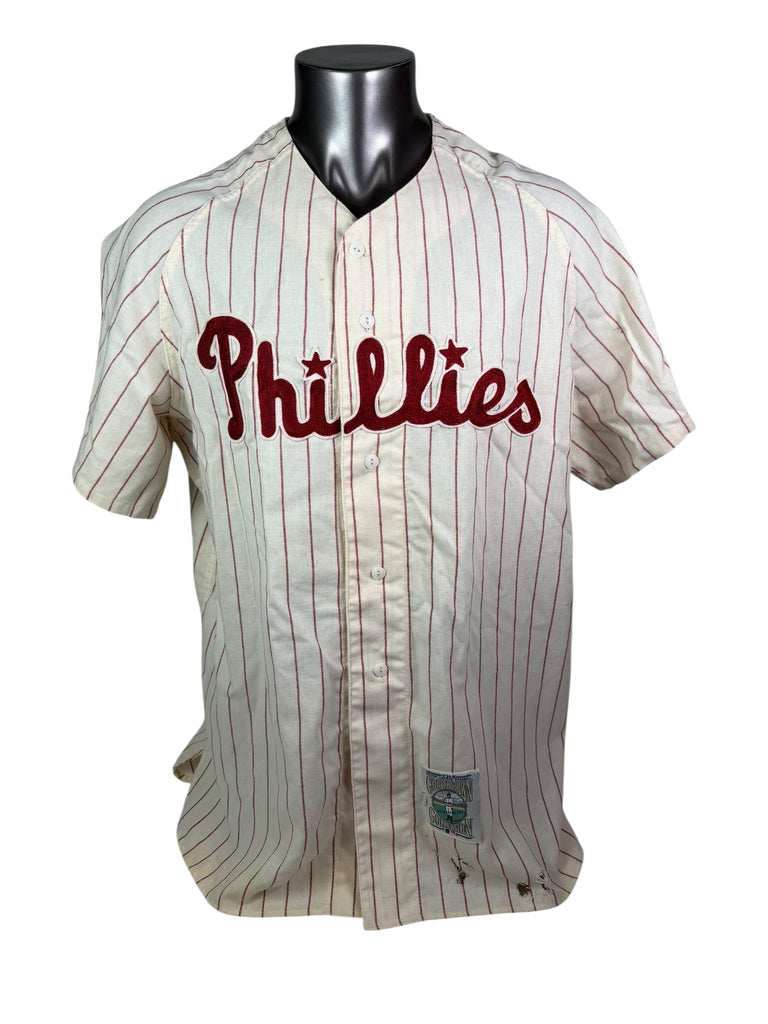 ROBIN ROBERTS PHILADELPHIA PHILLIES VINTAGE 1990'S AUTHENTIC MITCHELL & NESS FLANNEL JERSEY ADULT XL