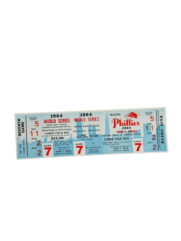 PHILADELPHIA PHILLIES 1964 WORLD SERIES "PHANTOM" GAME 7 TICKET