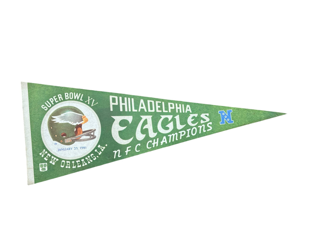 PHILADELPHIA EAGLES VINTAGE 1981 SUPER BOWL XV NFC CHAMPIONS FULL-SIZED PENNANT (Copy)