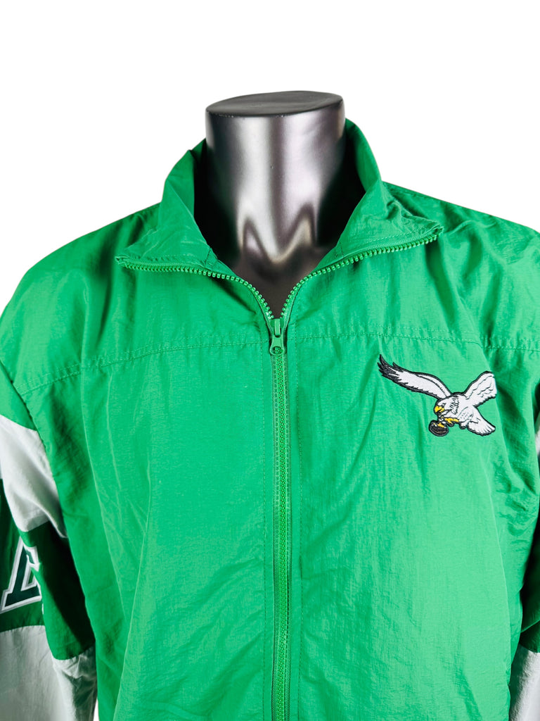 PHILADELPHIA EAGLES RETRO KELLY GREEN NFL PULL-OVER LIGHTWEIGHT ADULT JACKET