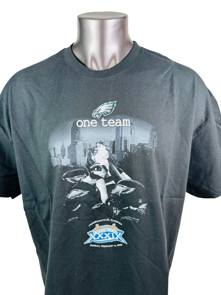 PHILADELPHIA EAGLES VINTAGE 2004 SUPER BOWL XXXIX ONE TEAM T-SHIRT ADULT 2XL