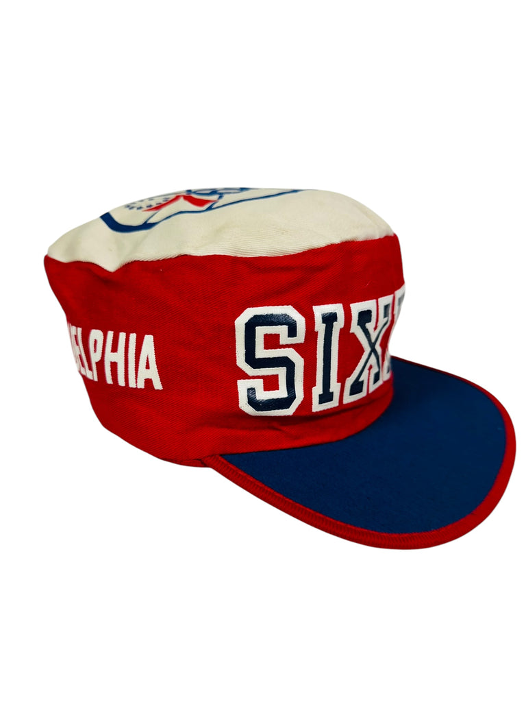 PHILADELPHIA SIXERS 76ERS VINTAGE 1990'S TWINS PAINTER'S CAP ADULT HAT
