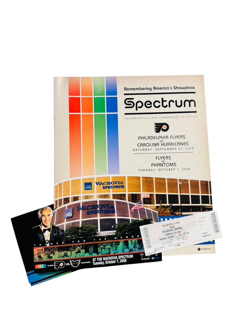PHILADELPHIA FLYERS 2008 LAST GAME AT SPECTRUM COMMEMORATIVE TICKET + PROGRAM SET
