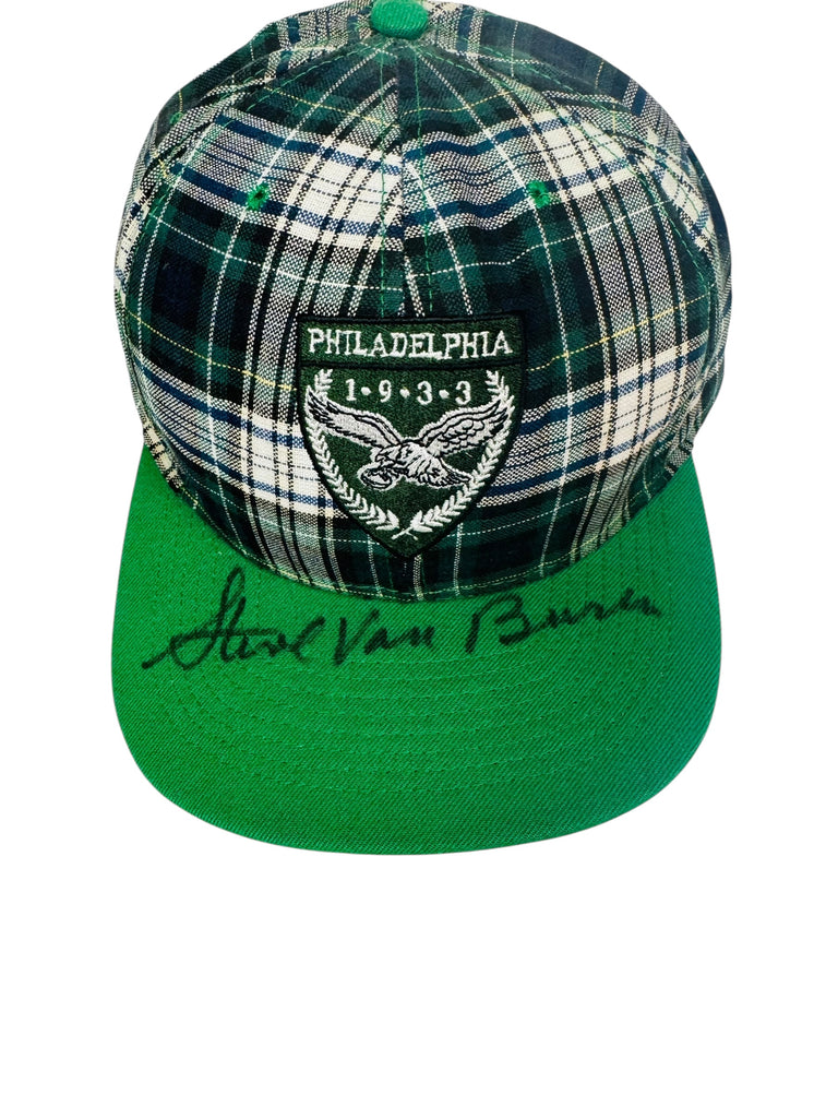 STEVE VAN BUREN PHILADELPHIA EAGLES VINTAGE 1990'S SIGNED NUTMEG SNAPBACK ADULT HAT