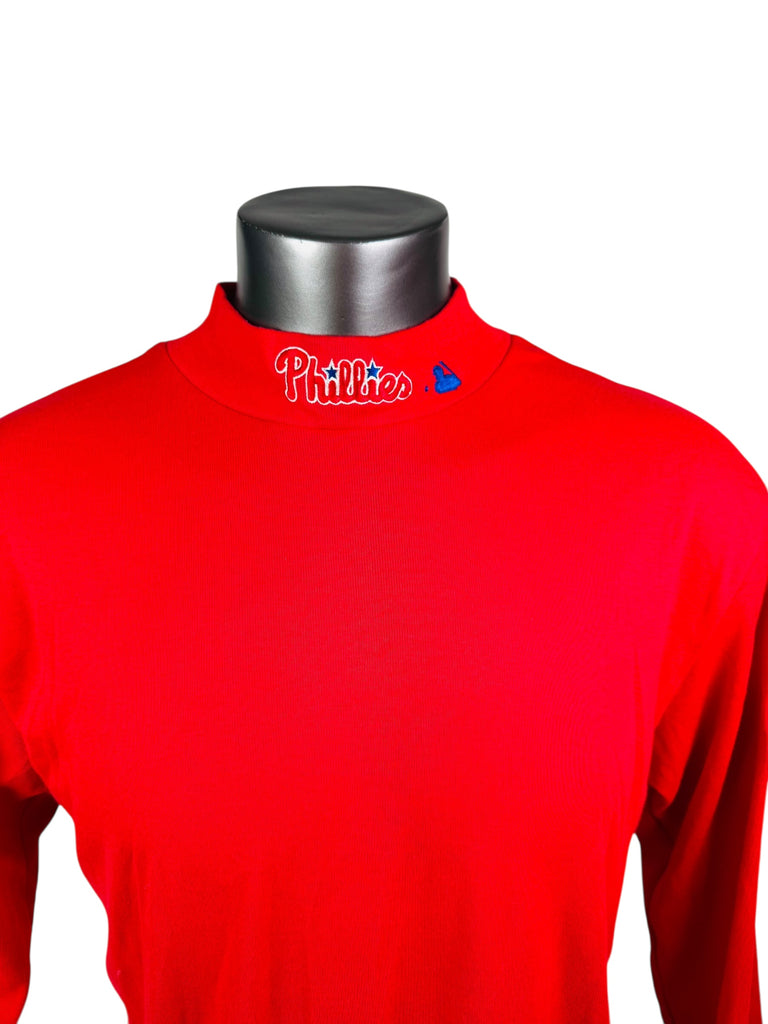 PHILADELPHIA PHILLIES VINTAGE 2008 WORLD SERIES CHAMPIONS  MAJESTIC MOCK TURTLE NECK LONG-SLEEVE SHIRT ADULT 2XL