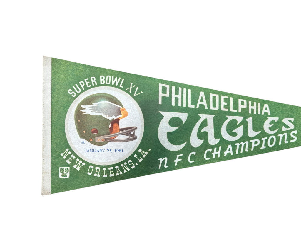 PHILADELPHIA EAGLES VINTAGE 1981 SUPER BOWL XV NFC CHAMPIONS FULL-SIZED PENNANT (Copy)