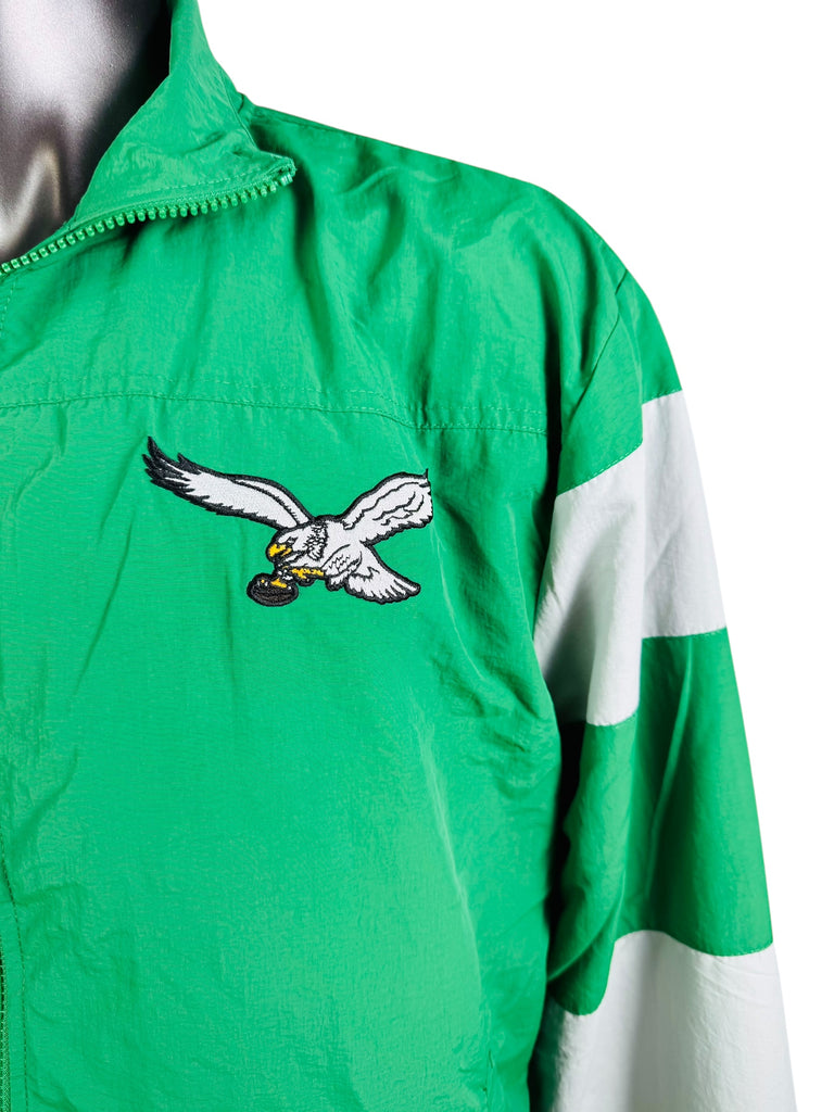 PHILADELPHIA EAGLES RETRO KELLY GREEN NFL PULL-OVER LIGHTWEIGHT ADULT JACKET