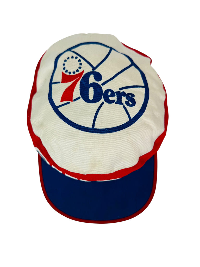 PHILADELPHIA SIXERS 76ERS VINTAGE 1990'S TWINS PAINTER'S CAP ADULT HAT
