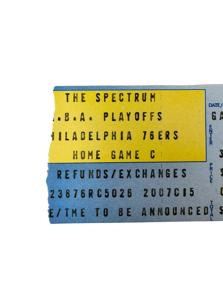 PHILADELPHIA SIXERS VINTAGE 1980'S NBA PLAYOFF GAME SPECTRUM TICKET