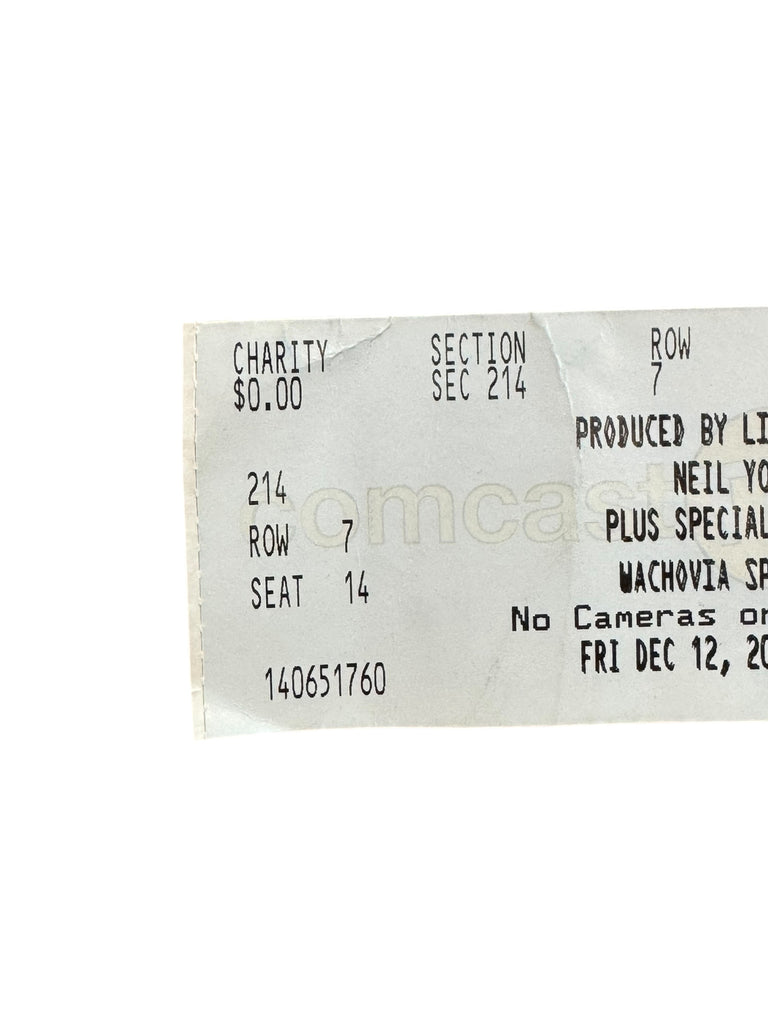 NEIL YOUNG & WILCO VINTAGE 2008 PHILADELPHIA SPECTRUM TICKET 12/12/08