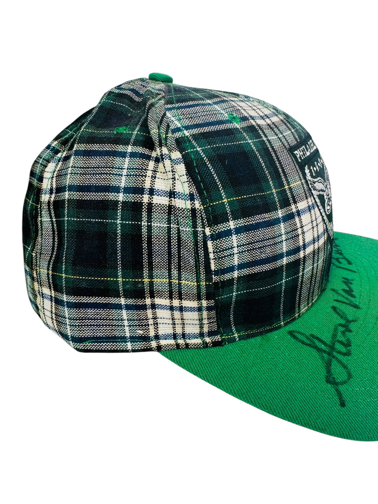 STEVE VAN BUREN PHILADELPHIA EAGLES VINTAGE 1990'S SIGNED NUTMEG SNAPBACK ADULT HAT