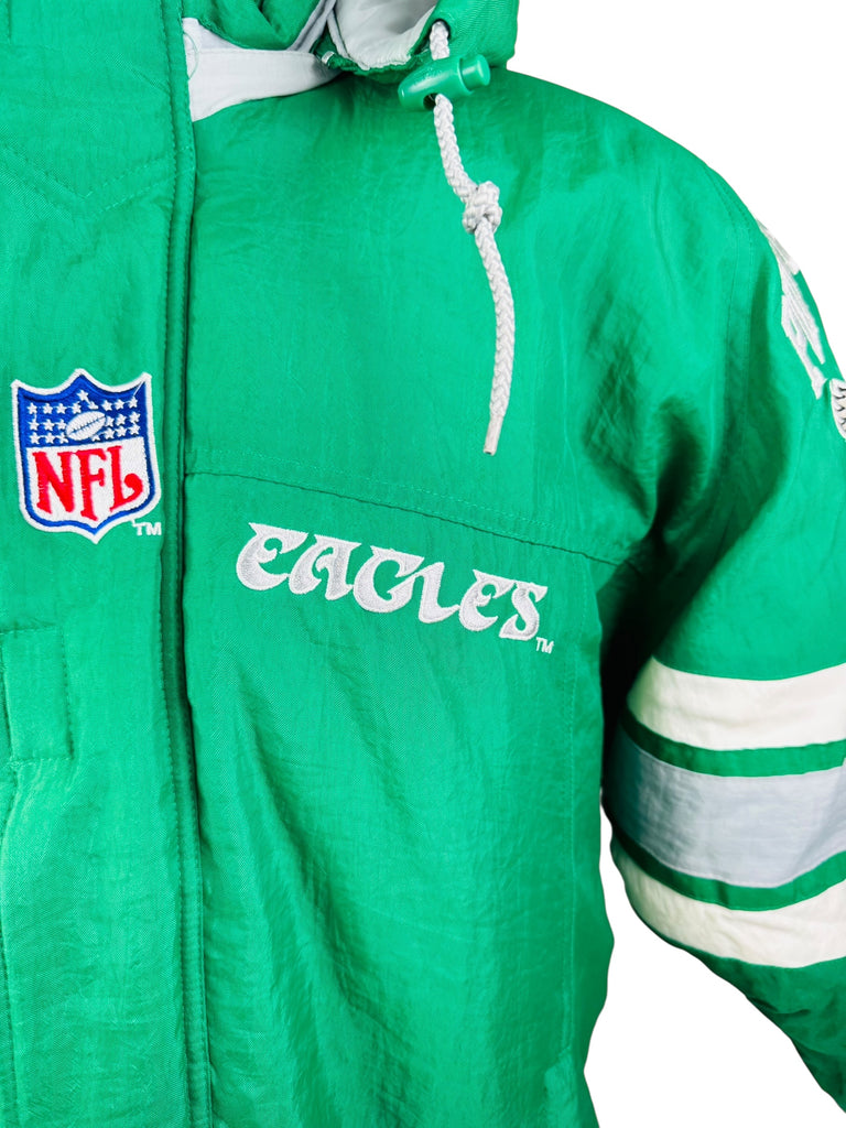 PHILADELPHIA EAGLES VINTAGE 1990'S STARTER PRO LINE KELLY GREEN ZIP-UP WINTER JACKET ADULT MEDIUM