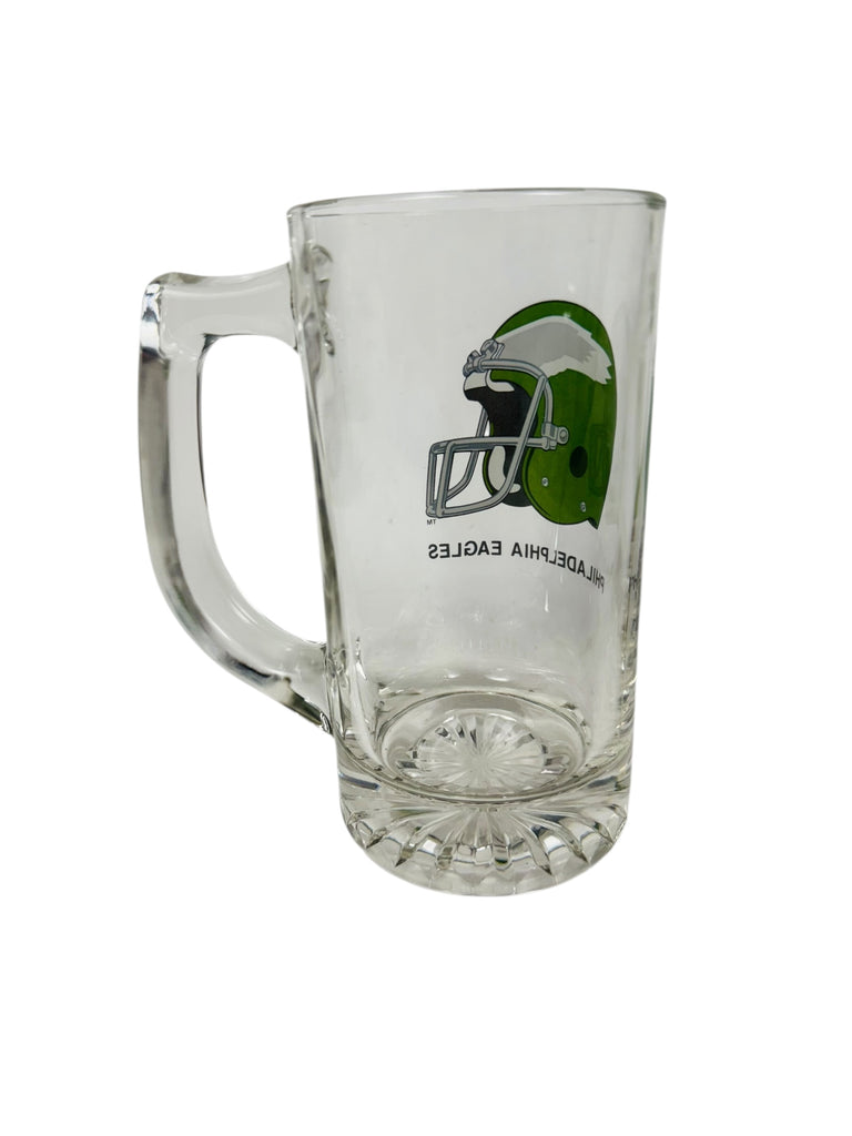PHILADELPHIA EAGLES VINTAGE 1990'S KELLY GREEN GLASS BEER MUG