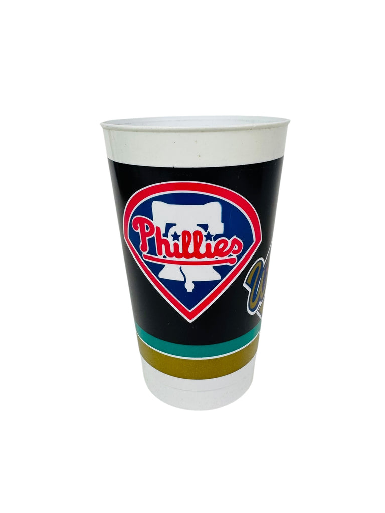 PHILADELPHIA PHILLIES VINTAGE 1993 WORLD SERIS VETERANS STADIUM PLASTIC CUP SGA TORONTO BLUE JAYS