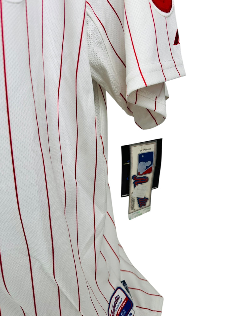 COLE HAMELS PHILADELPHIA PHILLIES VINTAGE 2008 WORLD SERIES MAJESTIC AUTHENTIC JERSEY ADULT 56