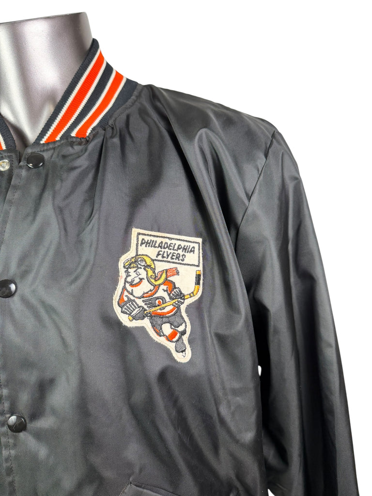 PHILADELPHIA FLYERS VINTAGE 1990'S SNAP-UP LIGHT-WEIGHT ADULT JACKET LARGE