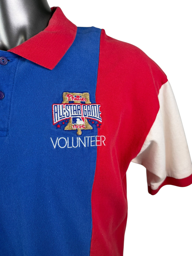 PHILADELPHIA PHILLIES VINTAGE 1996 ALL-STAR GAME VOLUNTEER MAJESTIC GOLF SHIRT ADULT XL