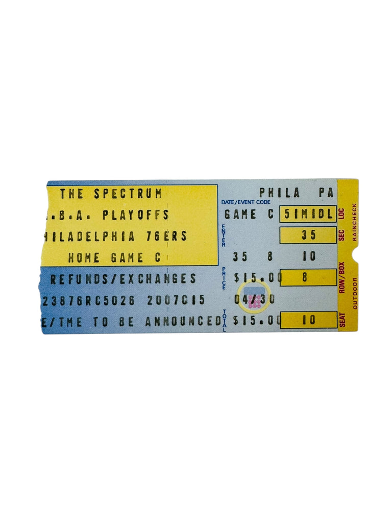 PHILADELPHIA SIXERS VINTAGE 1980'S NBA PLAYOFF GAME SPECTRUM TICKET