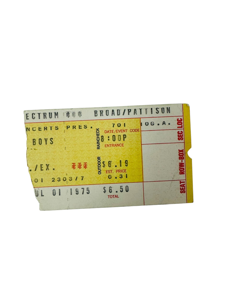 THE BEACH BOYS VINTAGE 1975 PHILADELPHIA SPECTRUM TICKET 7/1/75