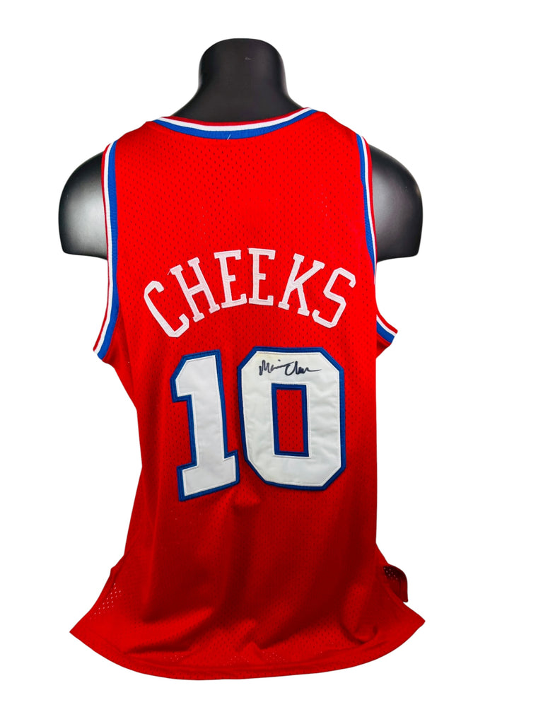 MAURICE CHEEKS PHILADELPHIA SIXERS RETRO SIGNED AUTHENTIC JERSEY ADULT 46