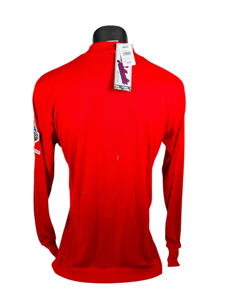 PHILADELPHIA PHILLIES VINTAGE 2008 WORLD SERIES CHAMPIONS  MAJESTIC MOCK TURTLE NECK LONG-SLEEVE SHIRT ADULT 2XL