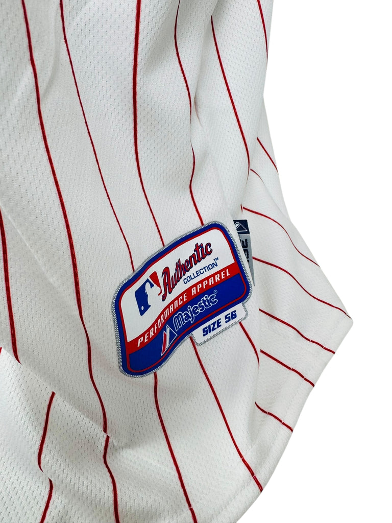 COLE HAMELS PHILADELPHIA PHILLIES VINTAGE 2008 WORLD SERIES MAJESTIC AUTHENTIC JERSEY ADULT 56
