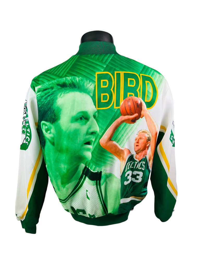 LARRY BIRD BOSTON CELTICS VINTAGE 1990'S CHALKLINE SNAP-UP JACKET ADULT LARGE